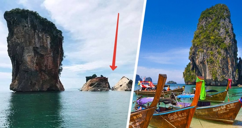 Катастрофа в Таиланде: на Пхи-Пхи рухнула в море туристическая достопримечательность