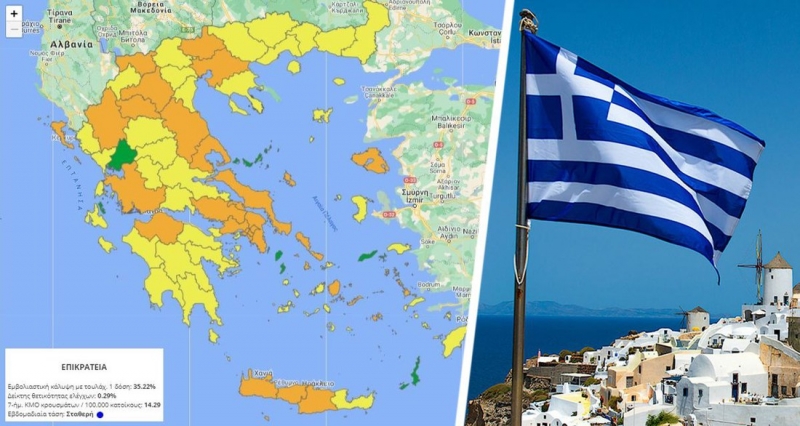 Греция обновила ковидную карту: 28 популярных у российских туристов курортов оказались оранжевыми