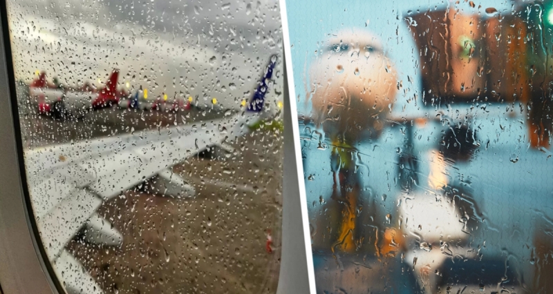 Пассажиры рейса были шокированы начавшимся во время полёта прямо в салоне сильным дождём