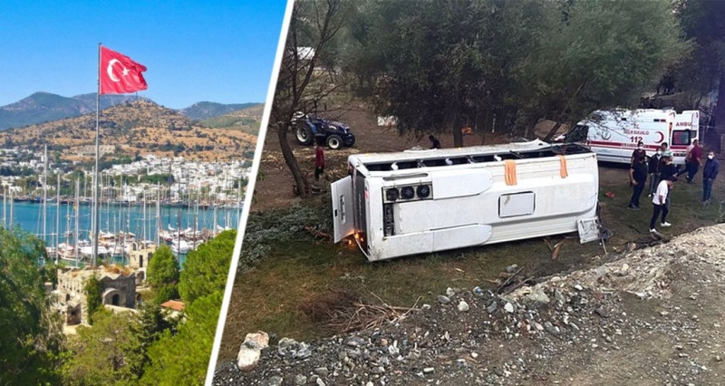 В Анталии перевернулся автобус с туристами: 1 погибший и 19 раненых